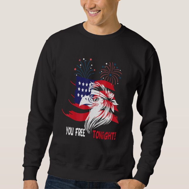 Sudadera Bald Eagle 4 De Julio Patriótico Mullet Bandera De (Anverso)