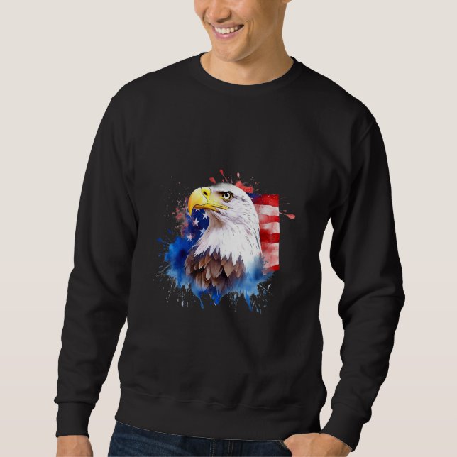 Sudadera Bald Eagle 4th of July American Flag Country Tee (Anverso)