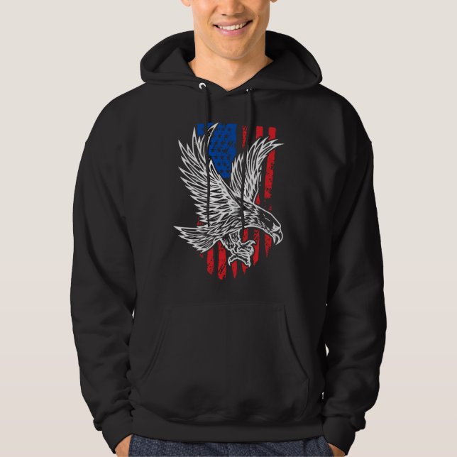 Sudadera Bald Eagle 4th of July Christmas American Flag Cou (Anverso)