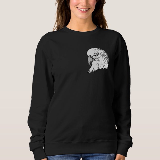 Sudadera Bald Eagle imprint american bird animal head motif (Anverso)