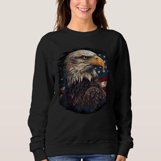 Sudadera Bald Eagle US American Flag 4th Of July Proud Patr (Anverso)