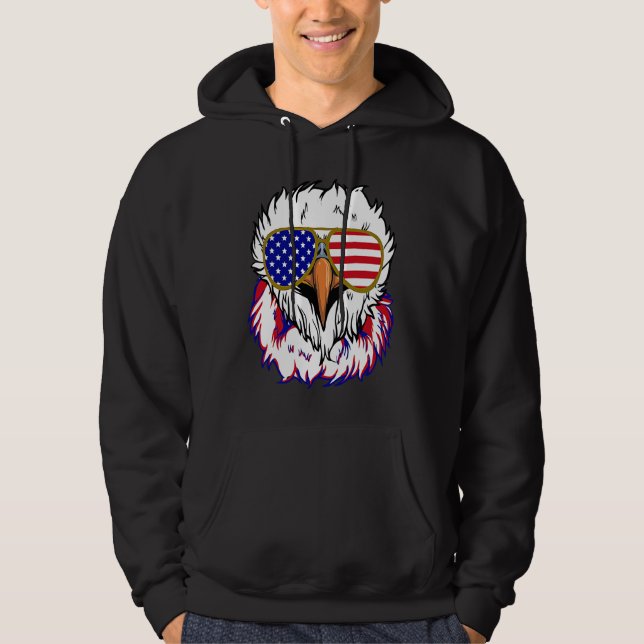 Sudadera Bald Eagle with Mullet 4th of July American Flag (Anverso)