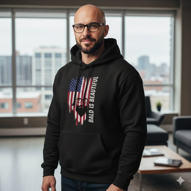 Sudadera Bald Is Beautiful American Flag Hoodie (Subido por el creador)