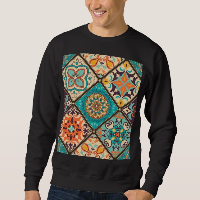 Sudadera Baldosas de mosaico colorido: motivos islámicos. (Anverso)