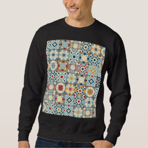 Sudadera Baldosas marroquíes, coloridas y sin costuras.