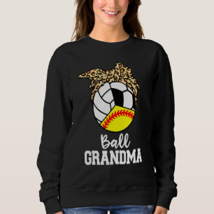Sudadera Ball Grandma Softball Volleyball Soccer Leopard Gr