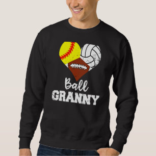 Sudadera Ball Granny Heart Softball Volleyball Football Gr