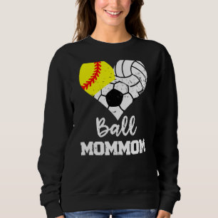 Sudadera Ball mamá Corazón Softball Volleyball Fútbol Mamá