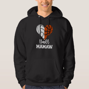 Sudadera Ball Mamaw Heart Funny Volleyball Baloncesto Mamaw
