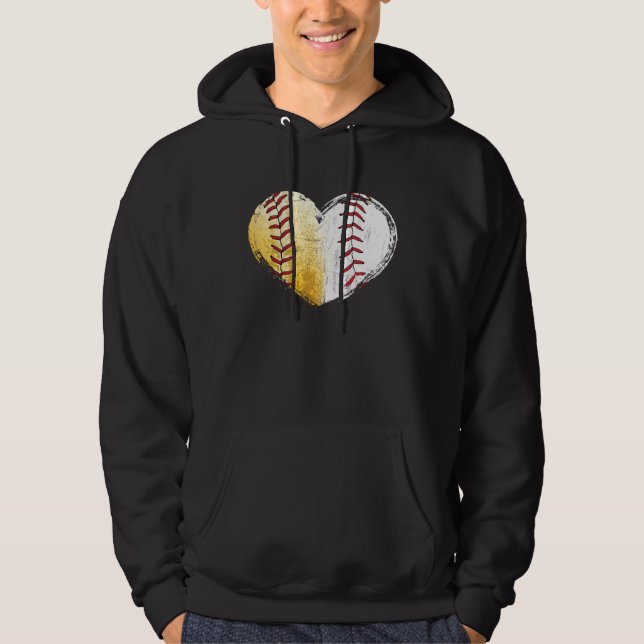 Sudadera Ball Mom Heart Baseball Softball Mama Women Mother (Anverso)