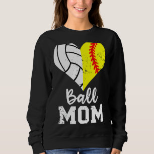 Sudadera Ball Mom Heart Softball Volleyball Mom