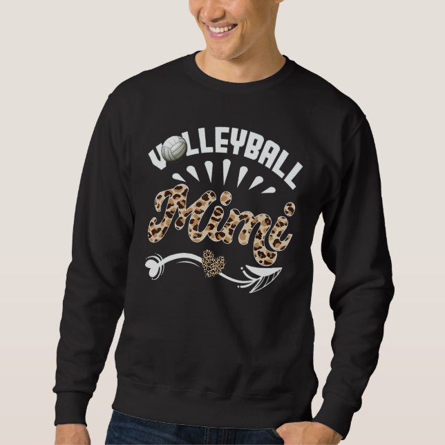 Sudadera Ball Mom Mother's Day  Volleyball Mimi Leopard (Anverso)