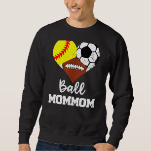 Sudadera Ball Mommom Heart Softball Football Football Mom M