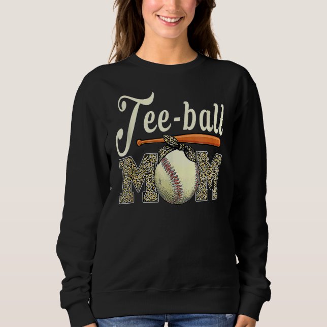 Sudadera Ball Mom's Day Mother Teeball Mom Leopard 7 (Anverso)