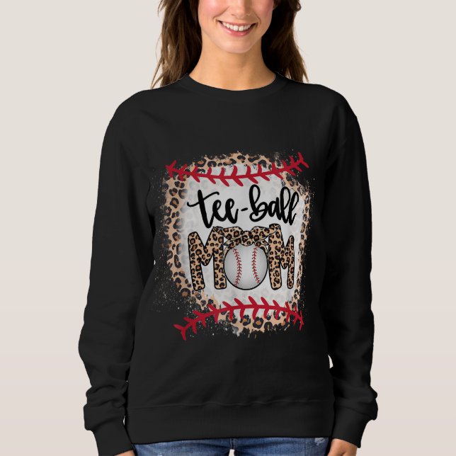 Sudadera Ball Mom's Day Tee Teeball Mom Leopard Funn (Anverso)