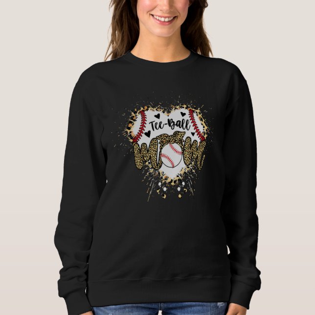 Sudadera Ball Mom's Day Tee Teeball Mom Leopard Funn (Anverso)