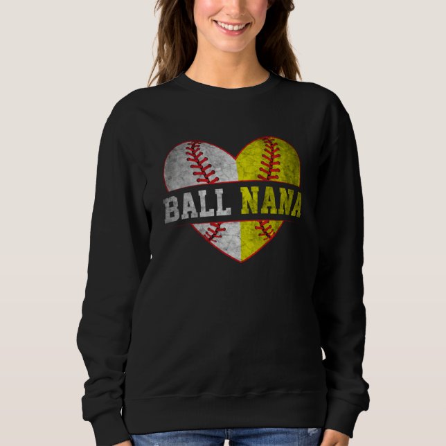 Sudadera Ball Nana Softball Baseball For Women Mother Day (Anverso)