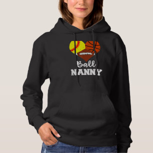 Sudadera Ball Nanny Heart Softball Basketball Football Nan
