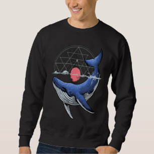 Sudadera Ballena Azul Geometría Sagrada Conservación Animal