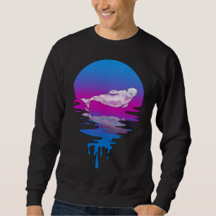 Sudadera Ballena Beluga Vintage Retro Atardecer