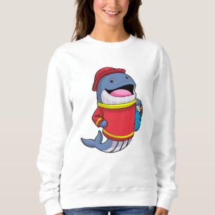 Sudadera Ballena como bombero con manguera