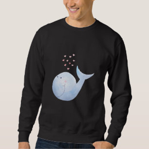 Sudadera Ballena Cuta Con Corazones Adorables Con El Tema D