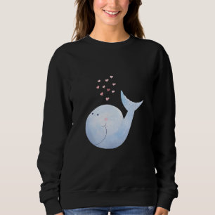 Sudadera Ballena Cuta Con Corazones Adorables Con El Tema D
