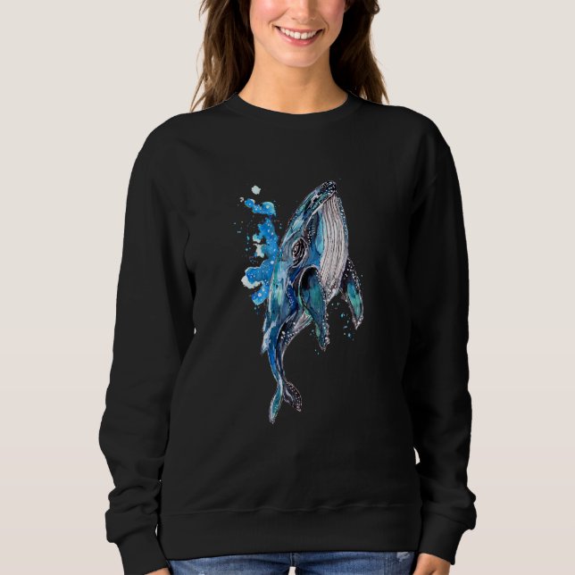 Sudadera Ballena jorobada azul (Anverso)