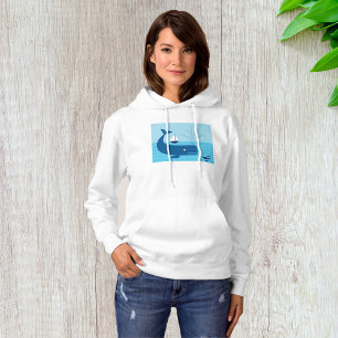 Sudadera Ballena náutica y barco de vela Mar azul océano