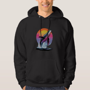 Sudadera Ballena Océano Atardecer Retro Ballena Atardecer H