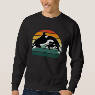 Sudadera Ballena Orca Mar Animal Retro