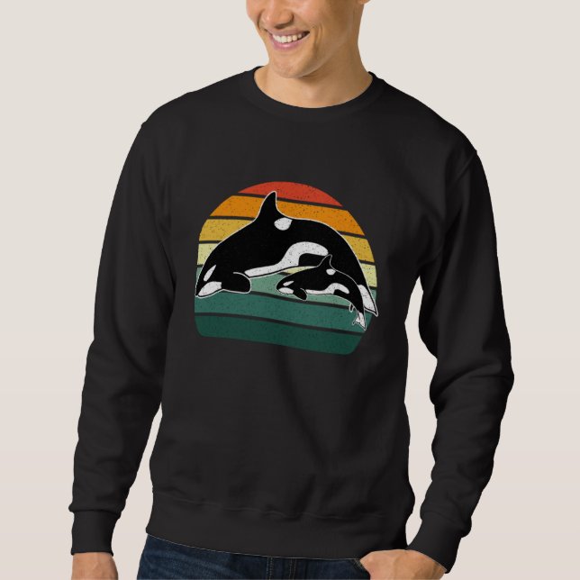 Sudadera Ballena Orca Mar Animal Retro (Anverso)
