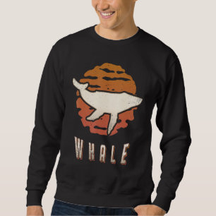 Sudadera Ballena Vintage Retro Clásico Animal Atardecer