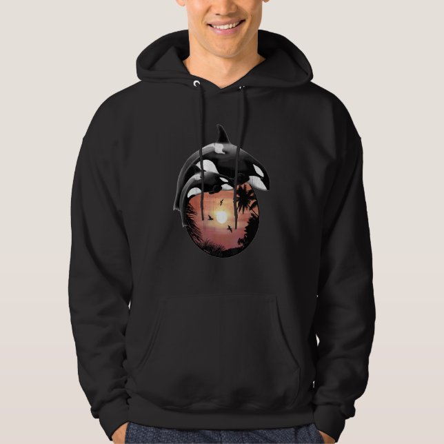 Sudadera Ballenas Cute Orca Samoa Polinesia Sunset estilo (Anverso)