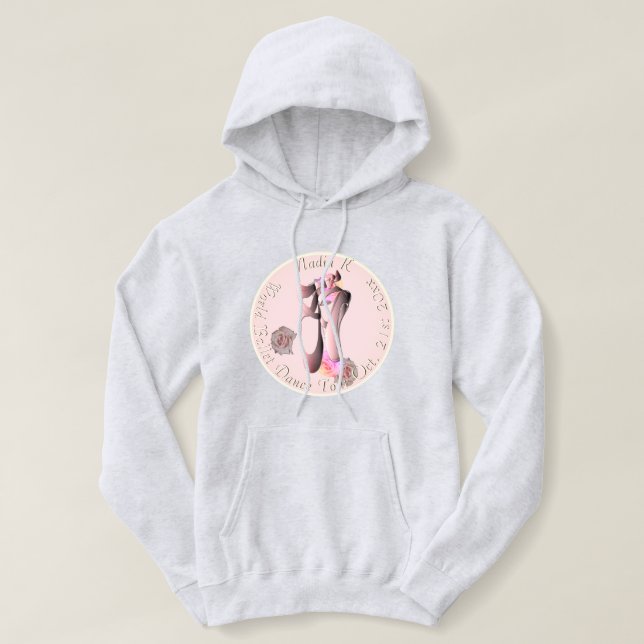 Sudadera Ballerina Pointe Pink Dance Troupe Hoodie (Diseño del anverso)