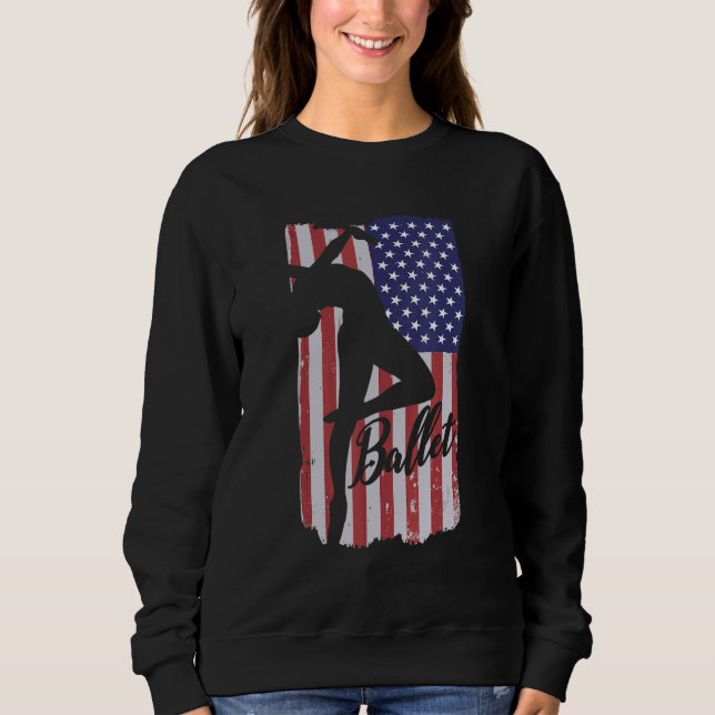 Sudadera Ballet Ballerina lean back patriotic dance US Flag (Anverso)