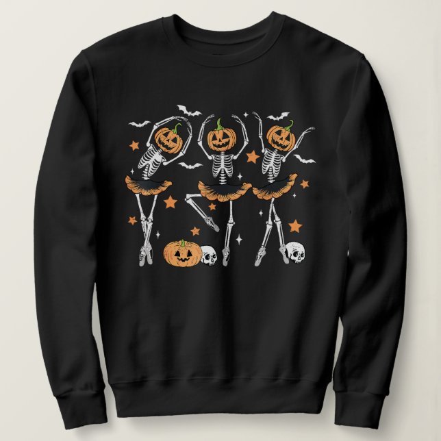 Sudadera Ballet Calabaza Skeleton Scary Halloween (Anverso del diseño)