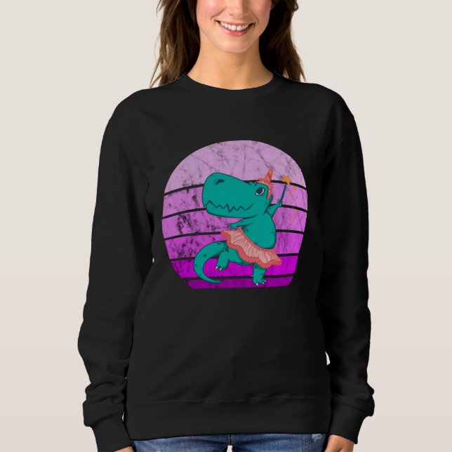 Sudadera Ballet Dancer Dino Ballerina Rex Retro Sunset Dino (Anverso)