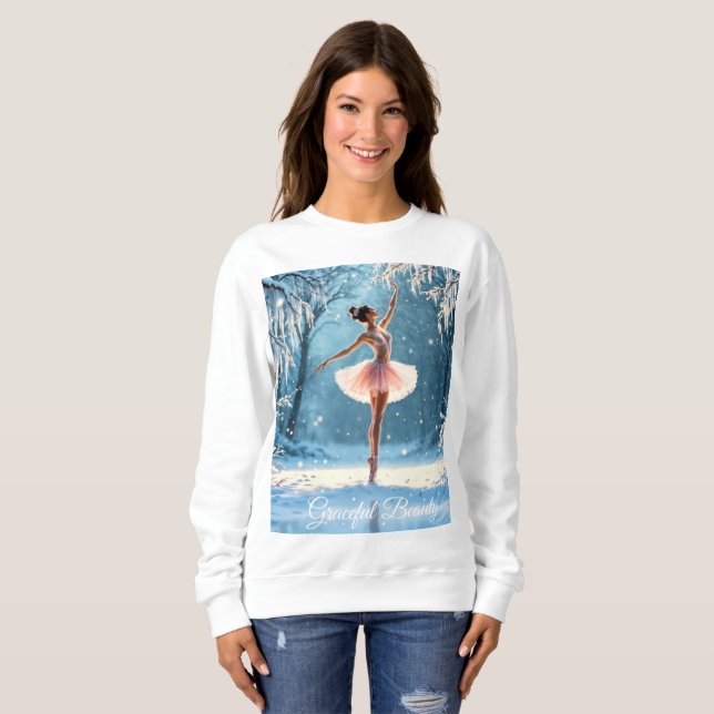 Sudadera Ballet de invierno hielo baile frosty vista del bo (Anverso completo)