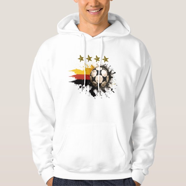 Sudadera Balón de fútbol con bandera alemana y cuatro estre (Anverso)