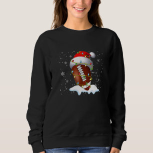 Sudadera Balón de fútbol de Navidad sombrero de Santa reno