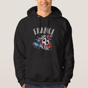 Sudadera Balón de Fútbol Grunge Bandera de Francia