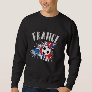 Sudadera Balón de Fútbol Grunge Bandera de Francia