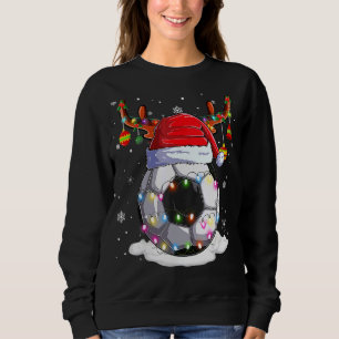 Sudadera Balón de Fútbol Sombrero de Santa Reno Luces de Na