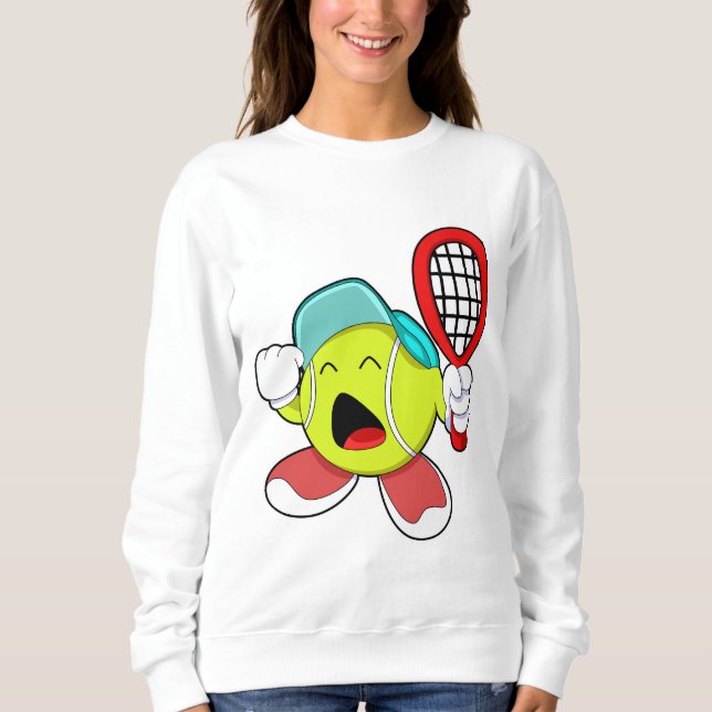 Sudadera Balón de tenis con raqueta de tenis (Anverso)