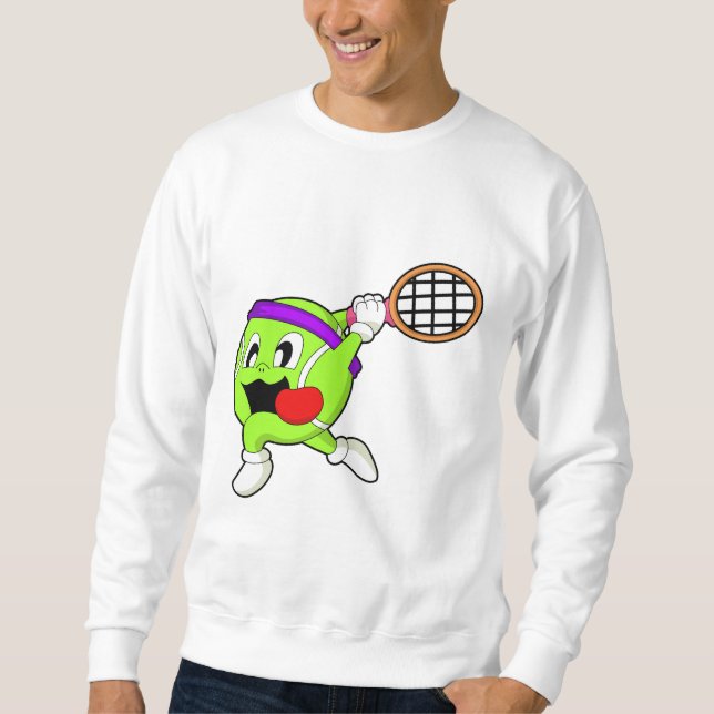 Sudadera Balón de tenis con raqueta de tenis (Anverso)