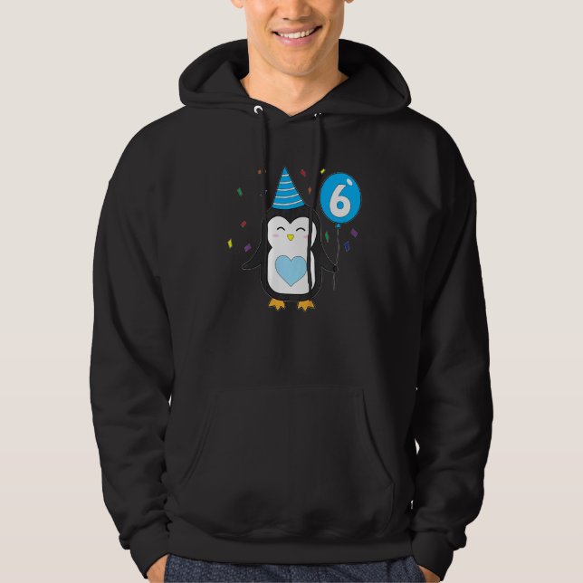 Sudadera Balón Pingüino Infantil Sexto Pastel de Fiesta de  (Anverso)