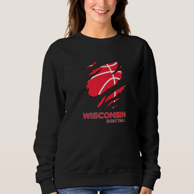 Sudadera Baloncesto angustiado El Hogar Estatal Badger Wisc (Anverso)