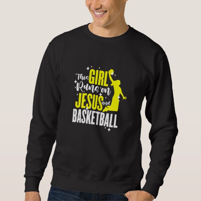 Sudadera Baloncesto femenino Este Chica Corre Sobre Jesús Y (Anverso)