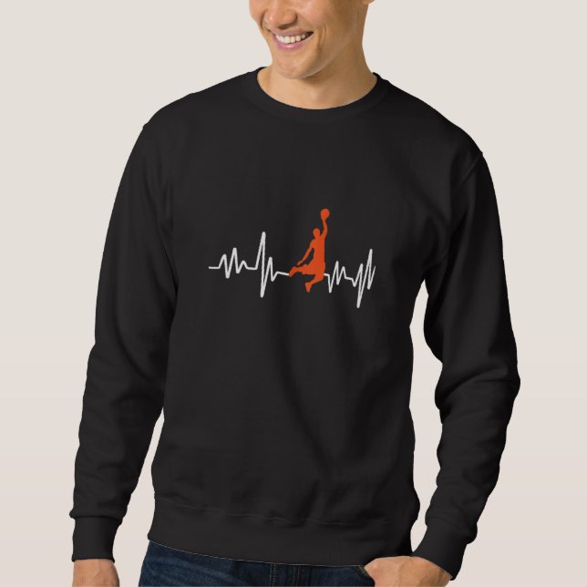 Sudadera Baloncesto Heartbea Gracioso Para Hombres De Balon (Anverso)